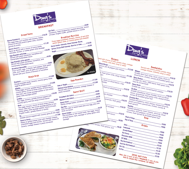 Diner menu